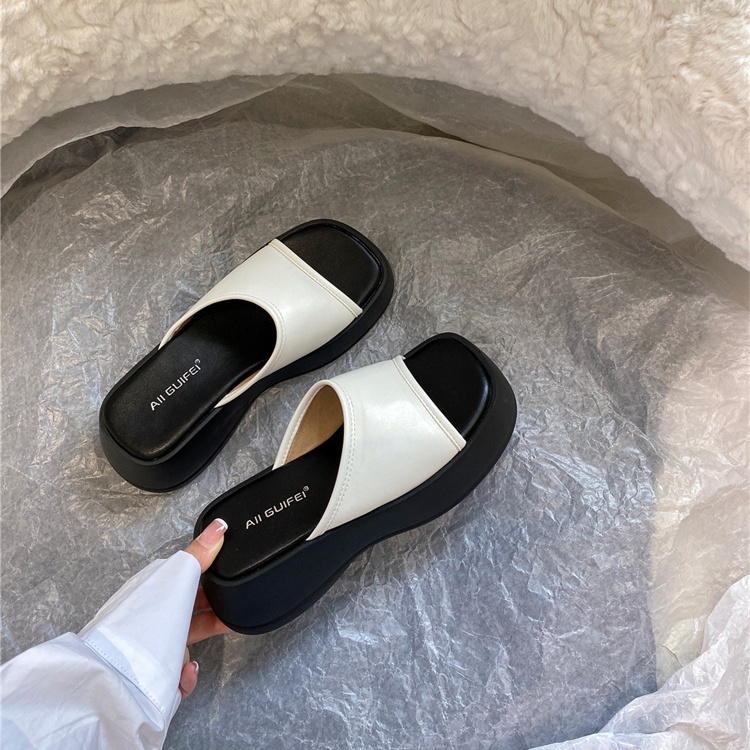 Dép lê đế dày thời trang mẫu mới 2023 nữ đi bên ngoài