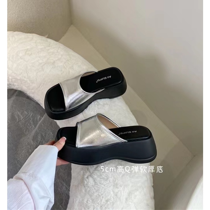 Dép lê đế dày thời trang mẫu mới 2023 nữ đi bên ngoài