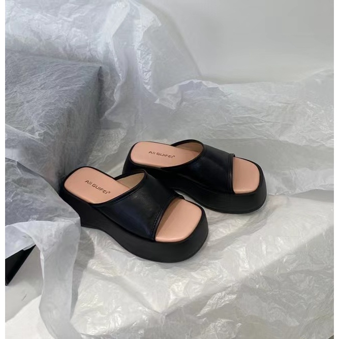 Dép lê đế dày thời trang mẫu mới 2023 nữ đi bên ngoài