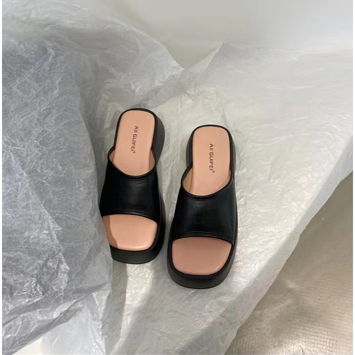 Dép lê đế dày thời trang mẫu mới 2023 nữ đi bên ngoài