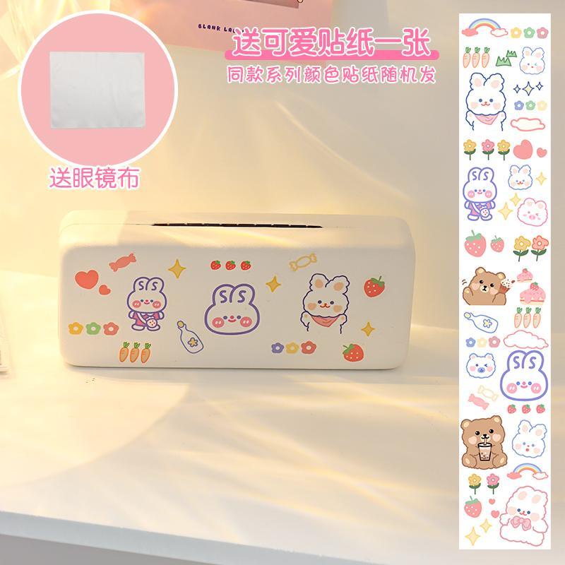 Hộp Đựng Mắt Kính Họa Tiết Hoạt Hình Màu Tím Phong Cách retro Nhỏ Gọn Tiện Dụng Cho Nữ