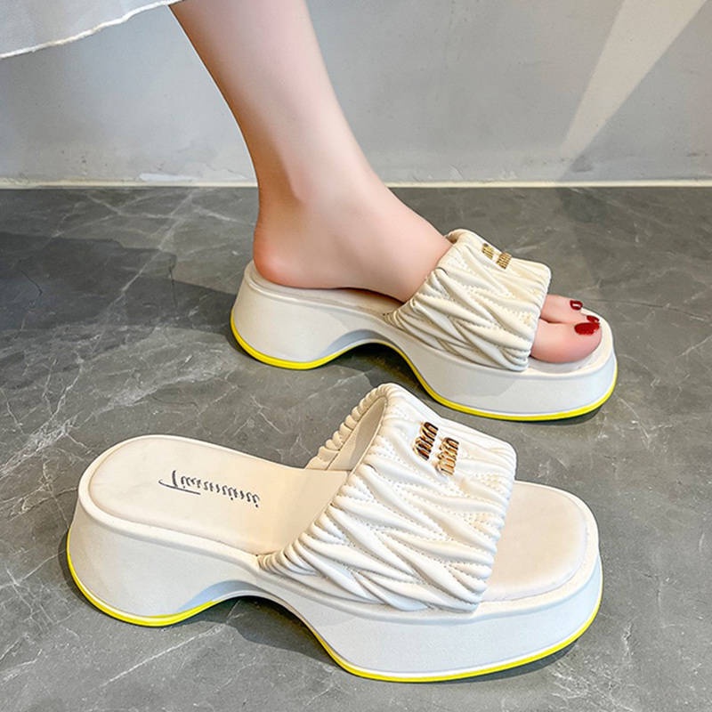 Dép lê đế dày thời trang mẫu mới 2023 nữ đi bên ngoài