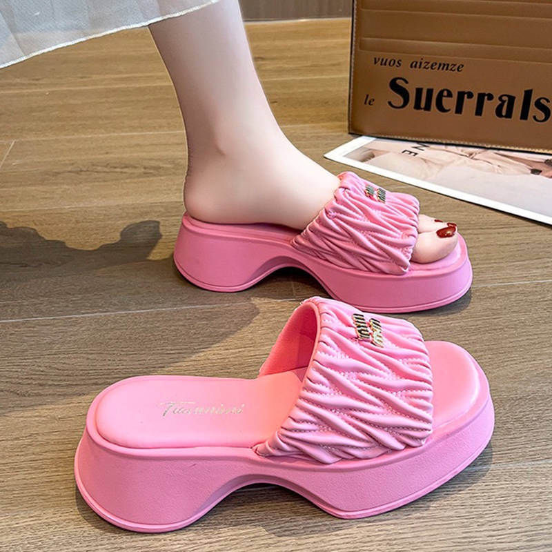 Dép lê đế dày thời trang mẫu mới 2023 nữ đi bên ngoài