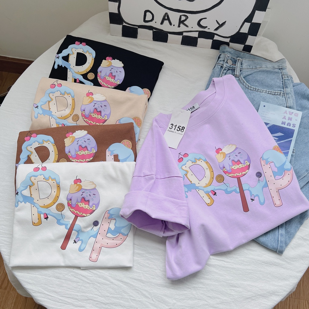 Áo Thun LYB Áo phông 3158 PP chính hãng Nam Nữ vải Cotton Khô Form Rộng Nam Nữ Unisex