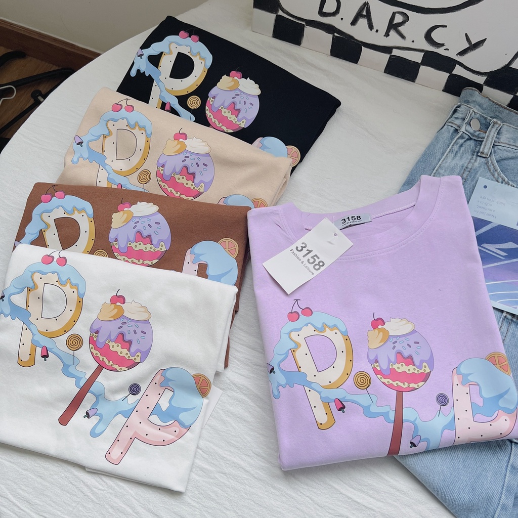 Áo Thun LYB Áo phông 3158 PP chính hãng Nam Nữ vải Cotton Khô Form Rộng Nam Nữ Unisex