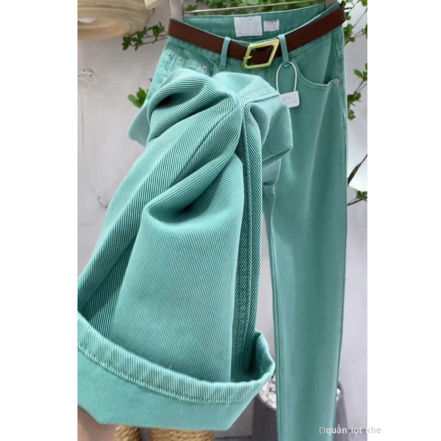 Mùa hè mỏng phần lớn cao cấp đơn giản ống rộng quần jean nữ mập mm eo cao giảm béo quần ống rộng