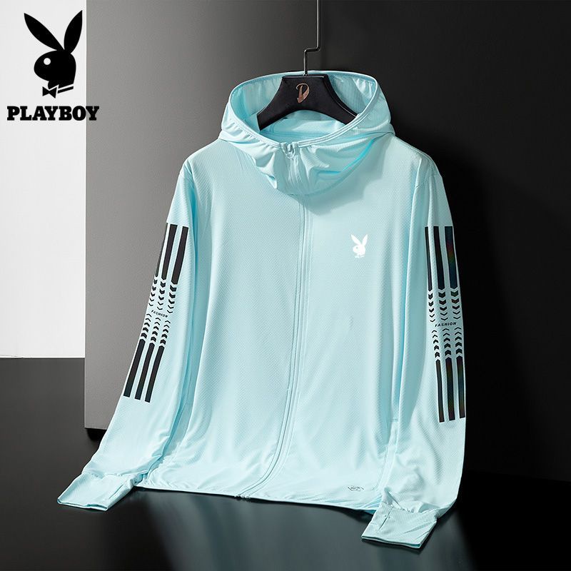 ✽♦✠Playboy băng lụa cặp đôi quần áo chống nắng nam nữ mỏng phần siêu lớn kích thước thoáng khí chống tia cực tím áo khoá