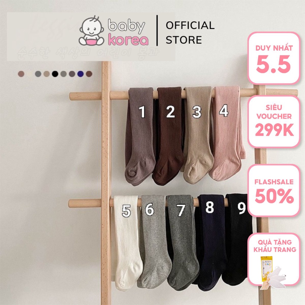Quần tất, quần legging liền bàn co giãn 4 chiều dày dặn và ấm áp made in Korea thời trang trẻ em BABY KOREA