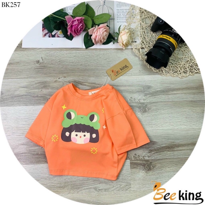 Áo Thun Form Lửng Bé Gái Ếch BK257 Size 25-40kg - BeeKing - SevenPoro