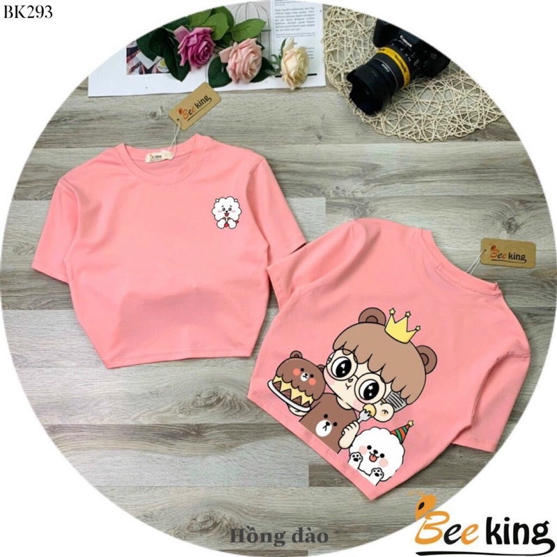Áo Thun Form Lửng Bé Gái Cún BK293 Size 25-40kg - BeeKing - SevenPoro