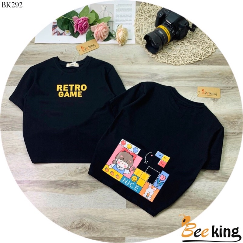 Áo Thun Form Rộng Bé Gái Retro Game BK292 Size 25-42kg - BeeKing - SevenPoro