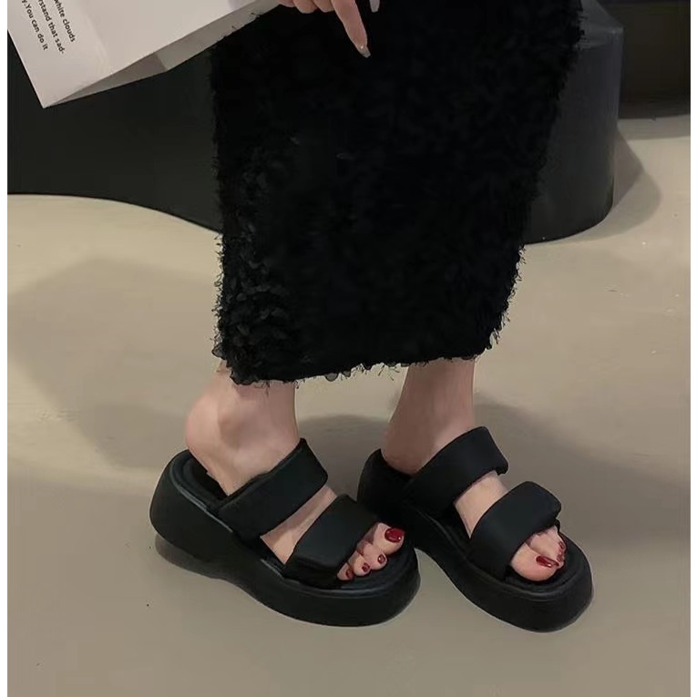 Dép lê đế dày đi bên ngoài mẫu mới mùa hè 2023 nữ