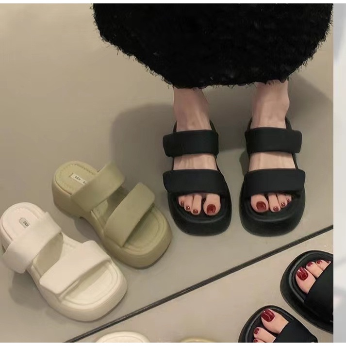 Dép lê đế dày đi bên ngoài mẫu mới mùa hè 2023 nữ