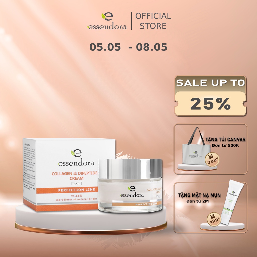 Kem Dưỡng Ban Ngày Essendora Collagen & Dipeptid-3 Cream 50ml Giúp Cải Thiện Độ Căng, Làm Mịn Và Dưỡng Ẩm Da