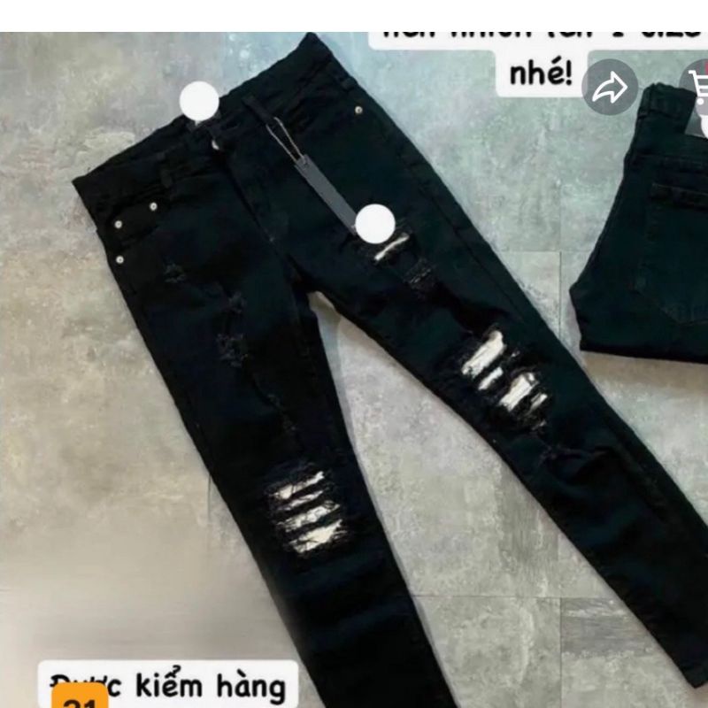 QUẦN JEANS NAM AMIRI RÁCH GỐI MÀU ĐEN