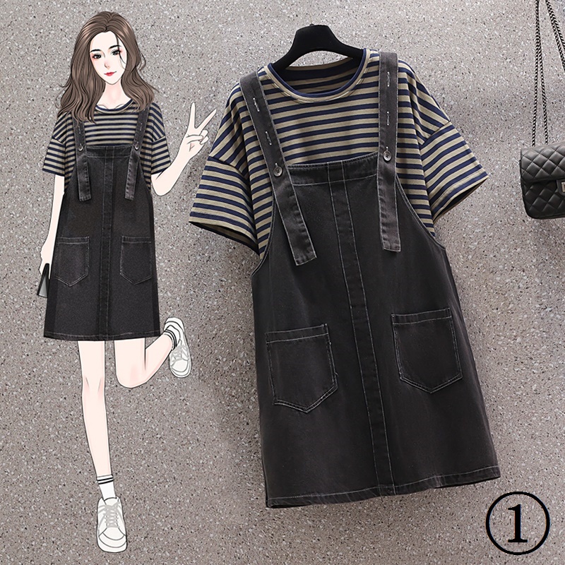 Set Áo Váy Yếm Denim Dáng Rộng Phong Cách Hàn Quốc Thời Trang Mùa Hè 2023 Cho Nữ