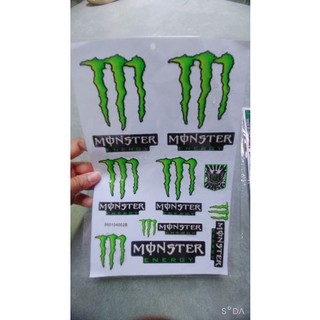 Tem dập nổi chữ monster , logo 3 sọc monster