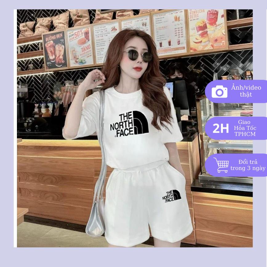 Set Đồ Thun Áo Nữ Cổ Tròn Quần Đùi Họa Tiết In Cao Cấp Chất Thun Cotton Co Giãn Nhiều Size, Set Bộ Đi Du Lịch Siêu Sang