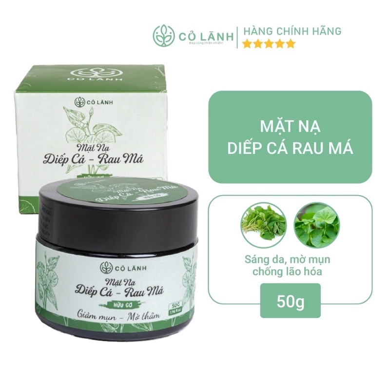 Mặt nạ diếp cá rau má Cỏ Lành 50G - Tinh chất từ diếp cá và rau má
