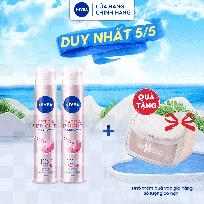 Bộ 2 Xịt Ngăn Mùi NIVEA Serum Sáng Mịn 10X Vitamin C (100 ml) - 80020 | BigBuy360 - bigbuy360.vn