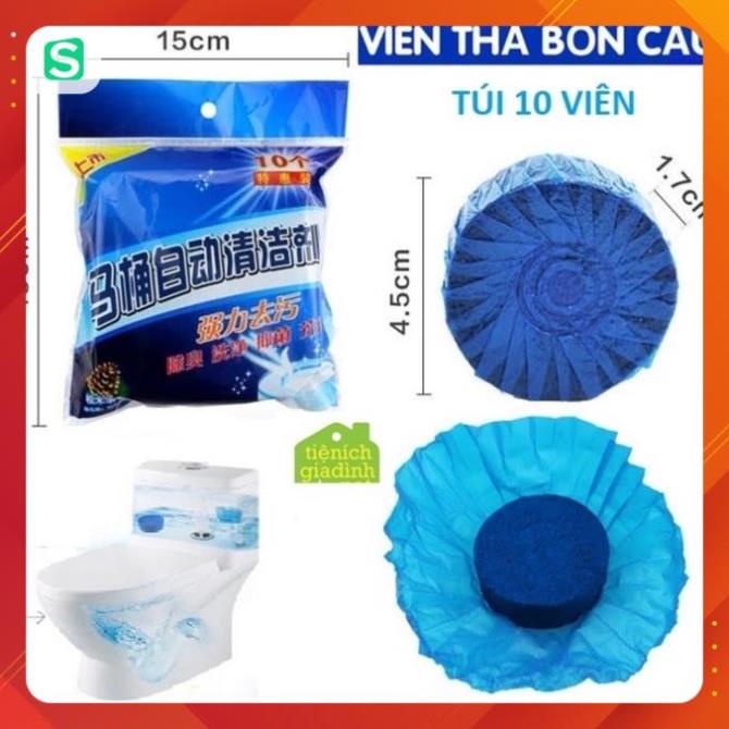 TÚI 10 VIÊN Viên tẩy bồn cầu diệt khuẩn, Viên vệ tẩy ố vệ sinh bồn cầu