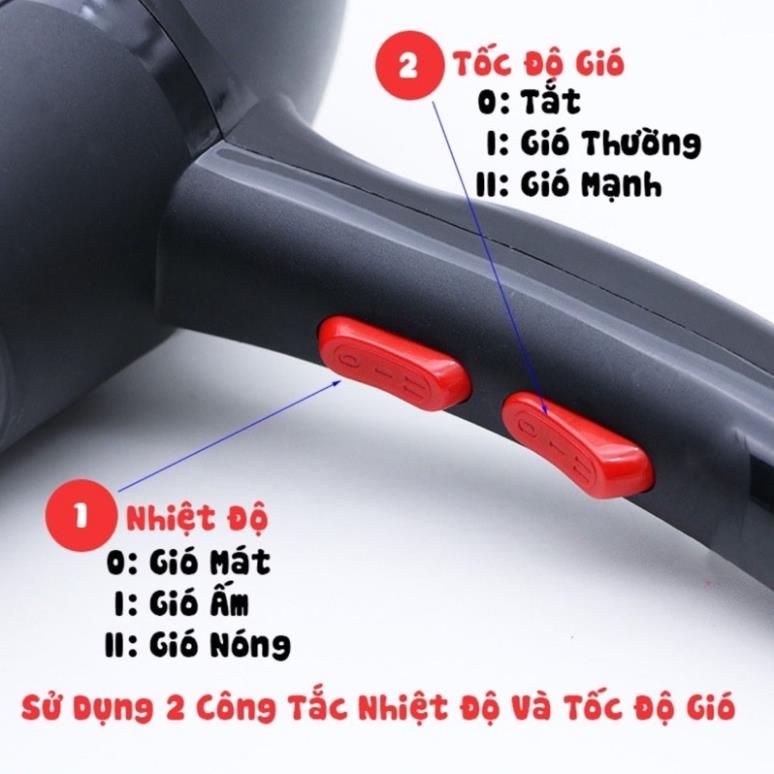 Máy sấy tóc công suất lớn tạo kiểu chính hãng , Máy khò tóc 2 chiều nóng lạnh 3500w bảo hành 12 tháng.