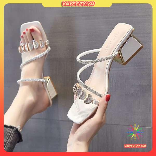 Dép nữ đế cao Dép lê gót thô thời trang hở ngón