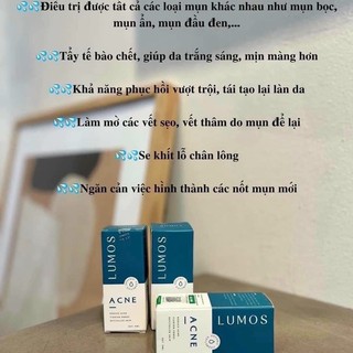 Serum Huyết Thanh Mụn Lumos Ance 5ml Của Mỹ, sạch mụn, mờ thâm dưỡng trắng da mặt