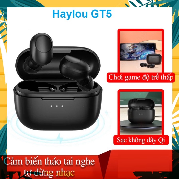 📍 Tai Nghe Bluetooth True Wireless Xiaomi Haylou GT5 USB-C tiên tiến - Sạc không dây thời thượng - Tự động Phát/Dừng nh