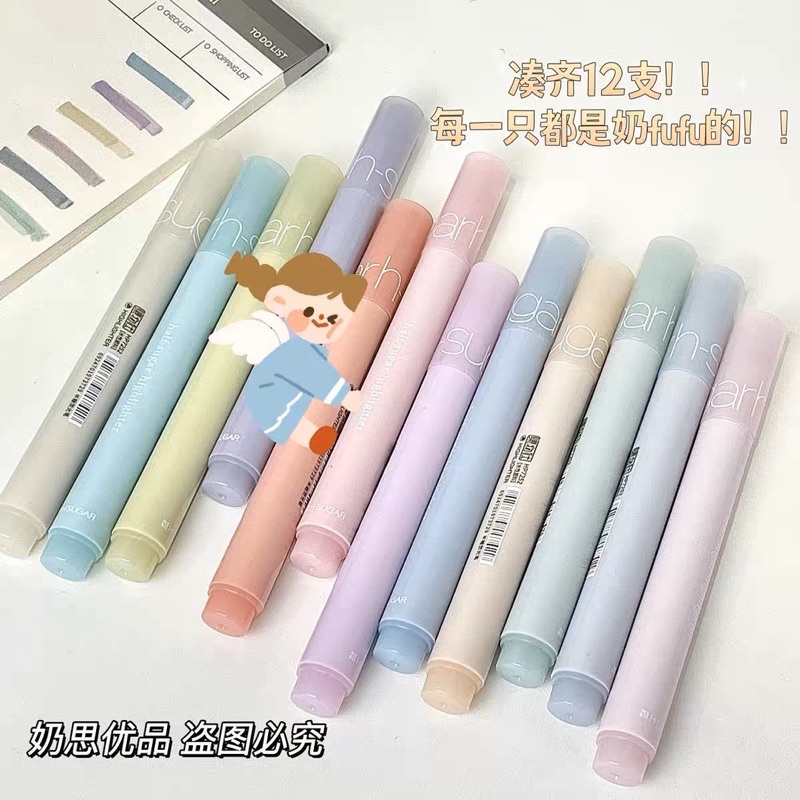 Bút highlight pastel đánh dấu sách vở, bút dạ quang ghi chú hssv echopshop