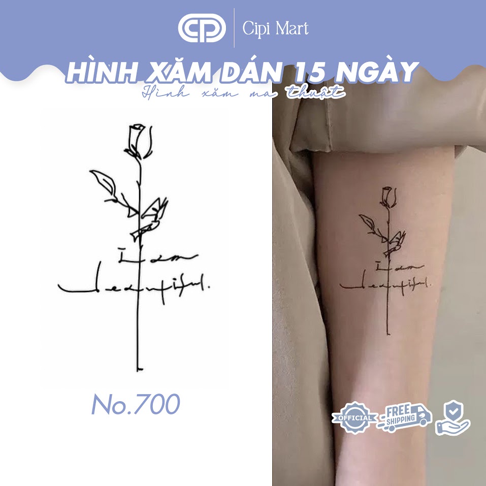 CIPI MART - Hình xăm tạm thời 15 NGÀY - chống nước, cọ xát 700
