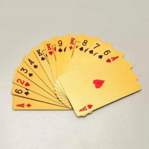 Bộ bài Tây mạ vàng cao cấp 24k chống thấm nước. Tú lơ khơ