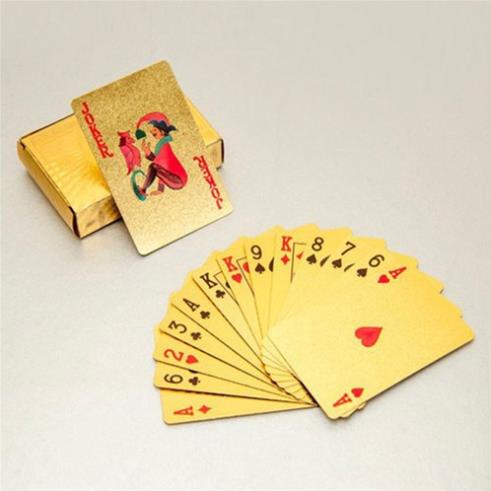 Bộ bài Tây mạ vàng cao cấp 24k chống thấm nước. Tú lơ khơ