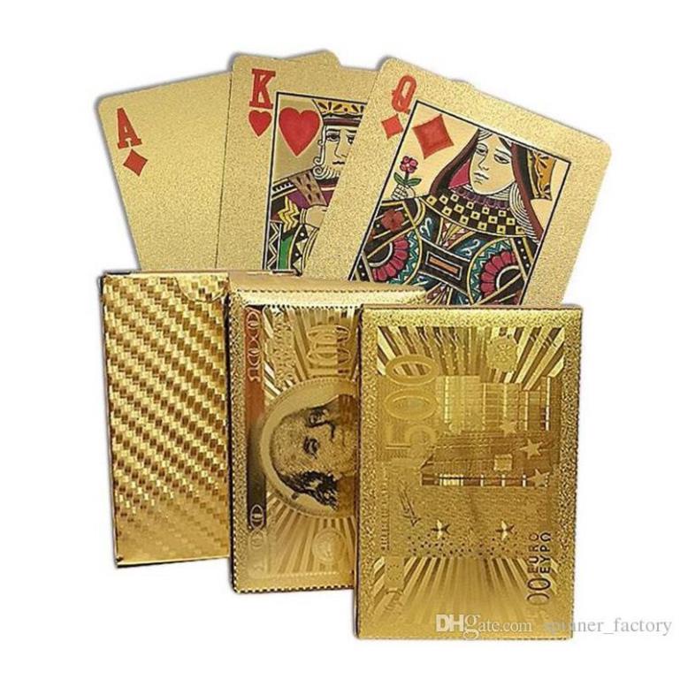 Bộ bài Tây mạ vàng cao cấp 24k chống thấm nước. Tú lơ khơ