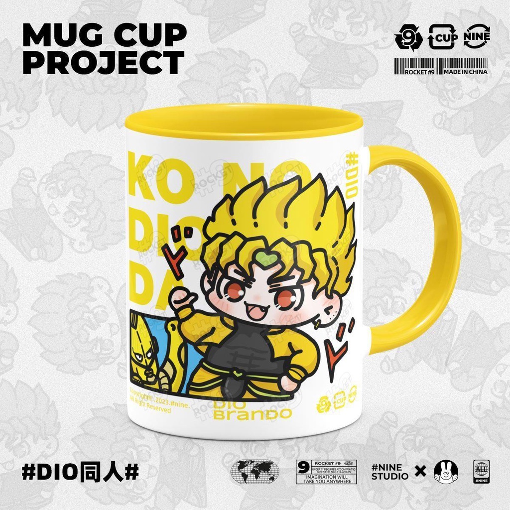 Không. Bộ 9 Cốc Sứ In Hình Anime Jojo 'S Bizarre Adventure Merchandise dio Có Nắp Đậy Tiện Dụng