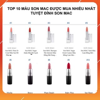 [Thanh lý mất vỏ, còn 1 cây] Son Mac Sugar dada Fullsize