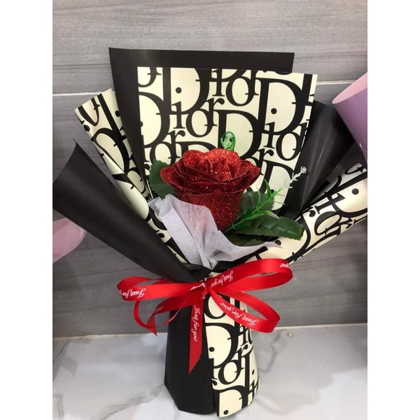 Sỉ hoa nhũ,sáp 1 bông + túi + thiệp