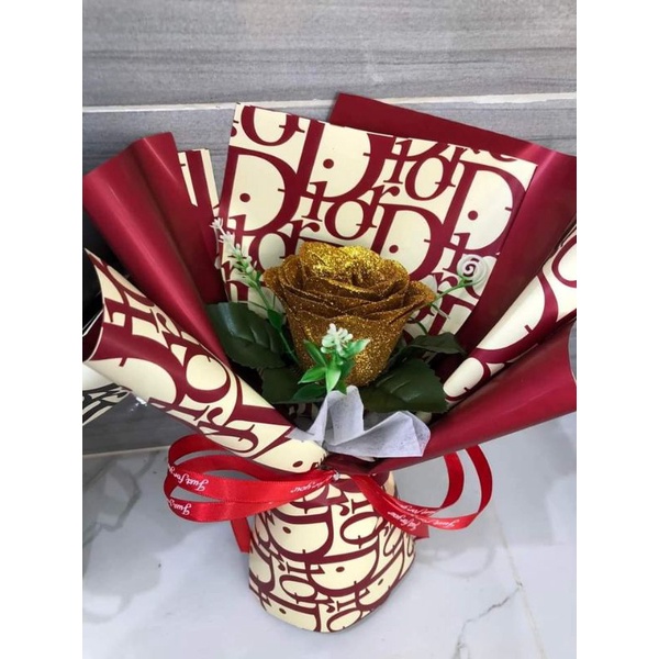 Sỉ hoa nhũ,sáp 1 bông + túi + thiệp