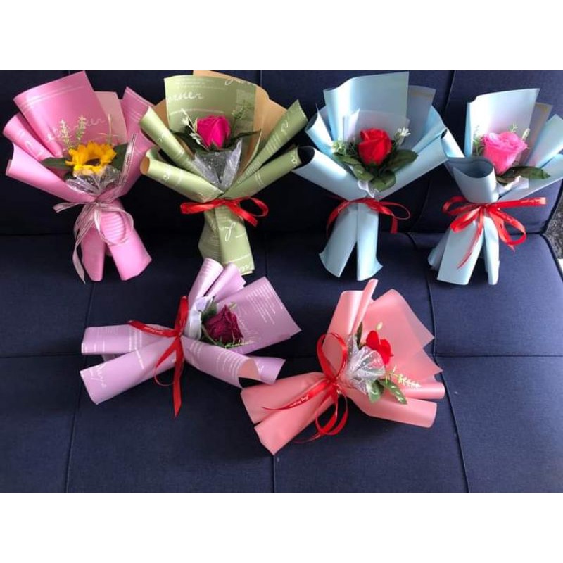 Sỉ hoa nhũ,sáp 1 bông + túi + thiệp