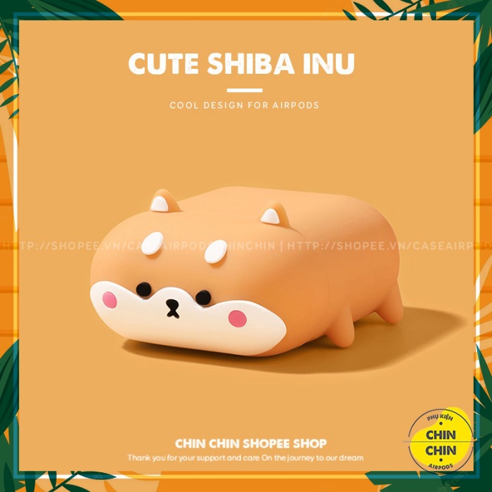 📍 Case Vỏ Bao Airpods Đựng Tai Nghe Airpod 1 2 Cún Shiba Inu Nằm Siêu Dễ Thương ⚠️new