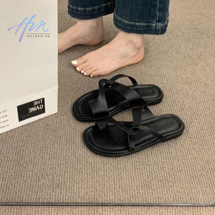 Dép Sandal Đế Bằng Mềm Mại Thoải Mái Thời Trang Mùa Hè Phong Cách Hàn Quốc Cho Nữ