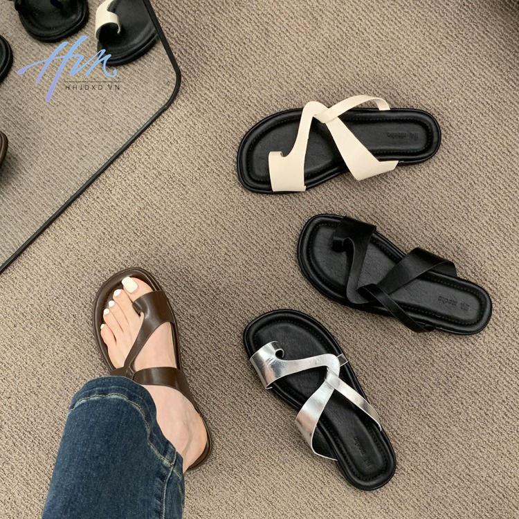 Dép Sandal Đế Bằng Mềm Mại Thoải Mái Thời Trang Mùa Hè Phong Cách Hàn Quốc Cho Nữ