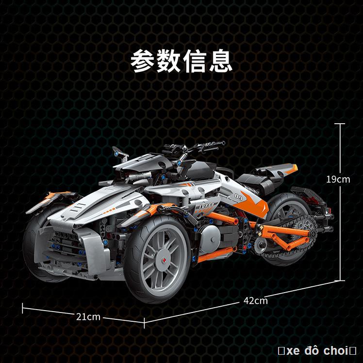 Tương thích với các khối xây dựng Bombardier xe máy ba bánh lắp ráp công nghệ cơ học mô hình xe địa hình đồ chơi gi