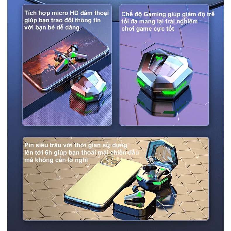 📍 Tai nghe Bluetooth V5.2 cao cấp N35 cảm ứng,Lõi Kép, hỗ trợ đàm thoại, nghe nhạc, siêu nhỏ, màn hình led, pin trâu ⚠️