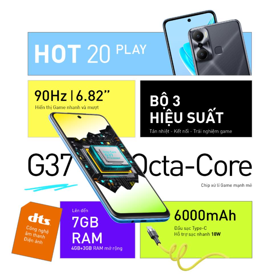 Điện thoại Infinix Hot 20 Play 4GB/128GB  - Máy Mới 100% Nguyên Seal FullBox Bảo hành Chính Hãng Lỗi 1 Đổi 1 . | BigBuy360 - bigbuy360.vn