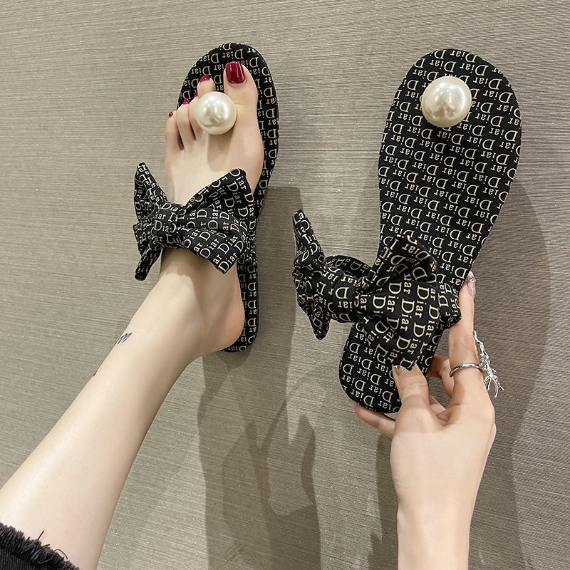 Dép Xăng Đan Đính Nơ Dễ Thương Thời Trang Mùa Hè Cho Nữ