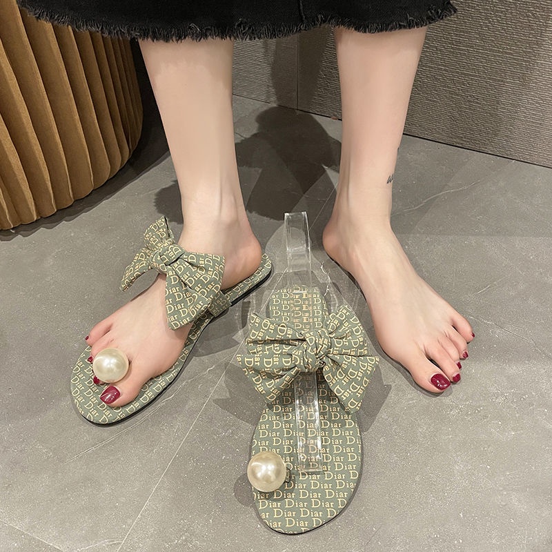 Dép Xăng Đan Đính Nơ Dễ Thương Thời Trang Mùa Hè Cho Nữ