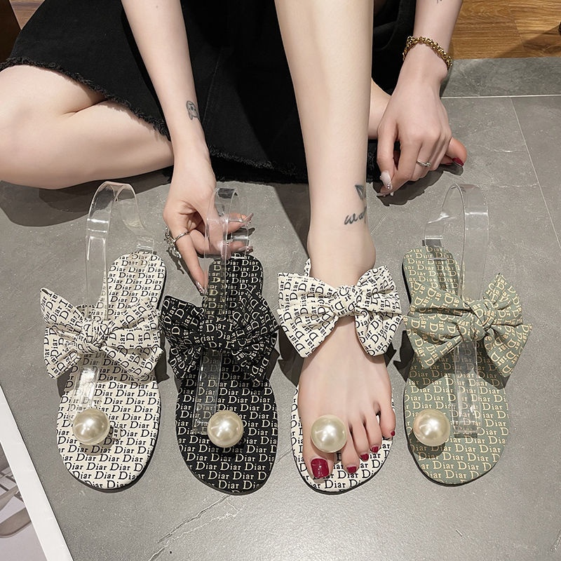 Dép Xăng Đan Đính Nơ Dễ Thương Thời Trang Mùa Hè Cho Nữ