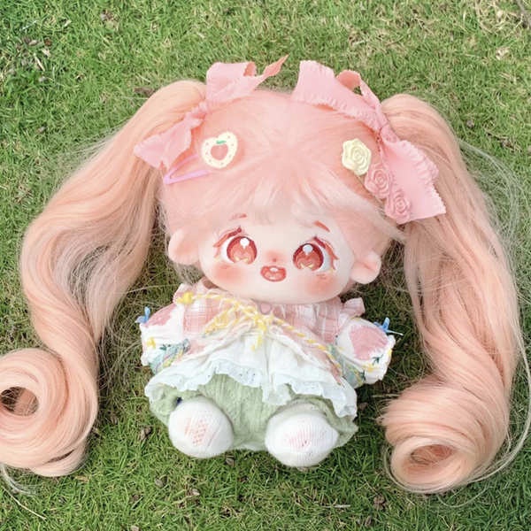 Bộ Tóc Giả Xoăn 20cm Bằng Cotton Xinh Xắn Cho Búp Bê