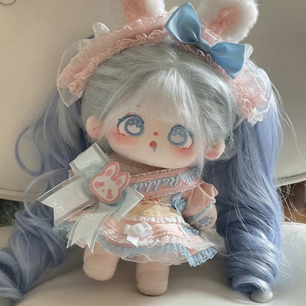 Bộ Tóc Giả Xoăn 20cm Bằng Cotton Xinh Xắn Cho Búp Bê